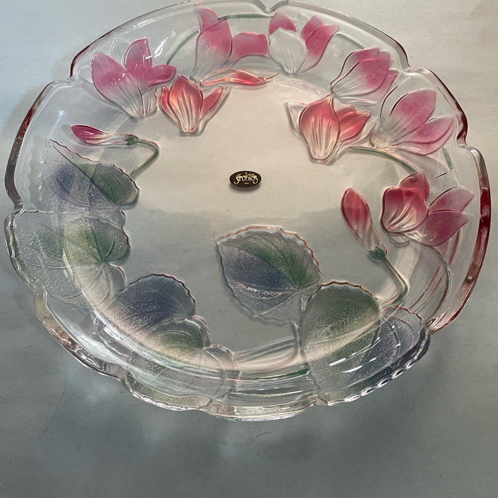 NWT Crystal Clear Studios (Made in Japan)  14” Crystal Serving Platter